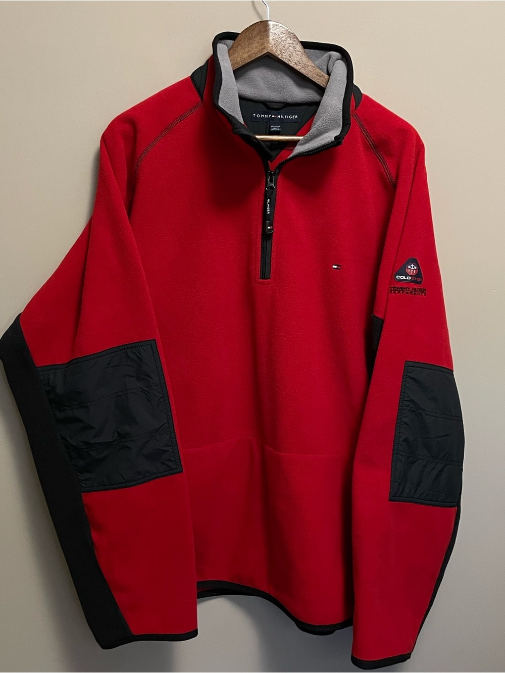 Tommy Hilfiger Performance Red Fleece 1/4 Zip Jacket Menโs XXL